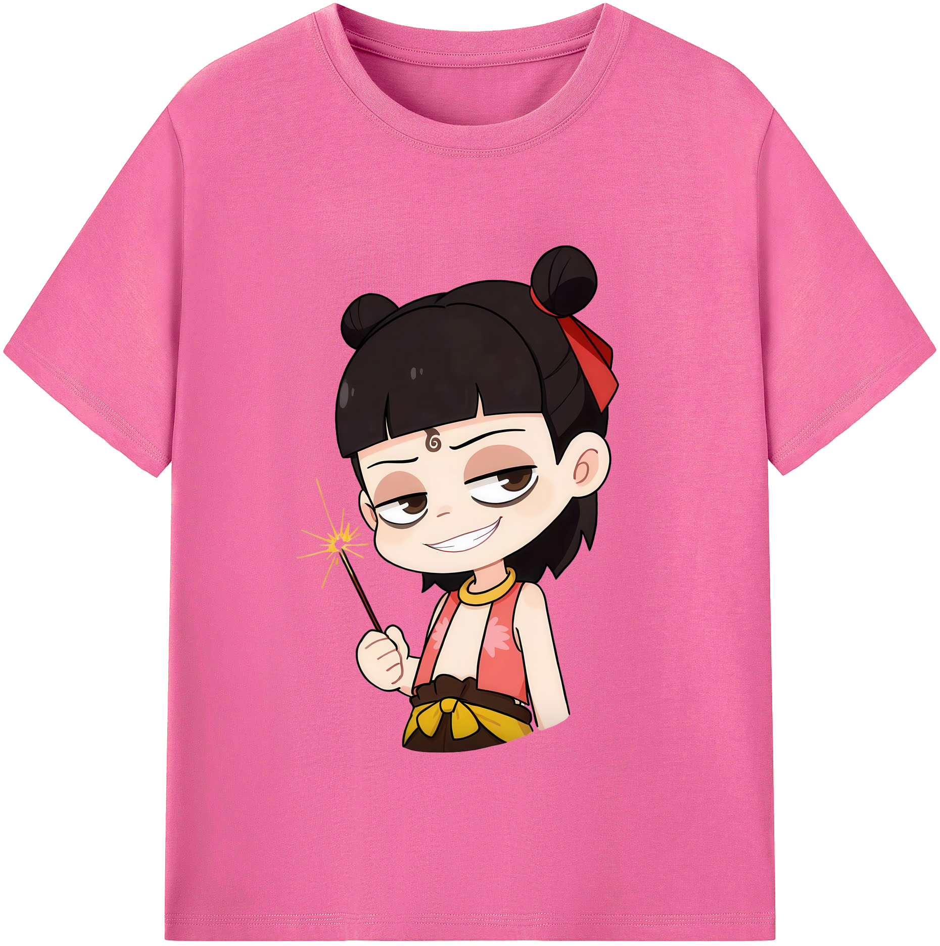 （画像用） Ne Zha 2 ナタ 魔童の大暴れ レディースカジュアルプリントTシャツ（綿100％）